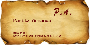 Panitz Armanda névjegykártya